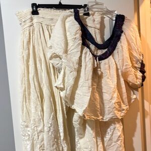 Free People cream pant set